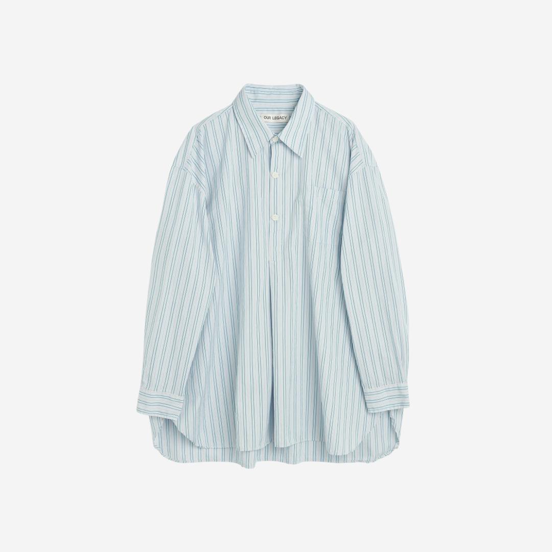Our Legacy Popover Shirts Sonic Blue Stripe