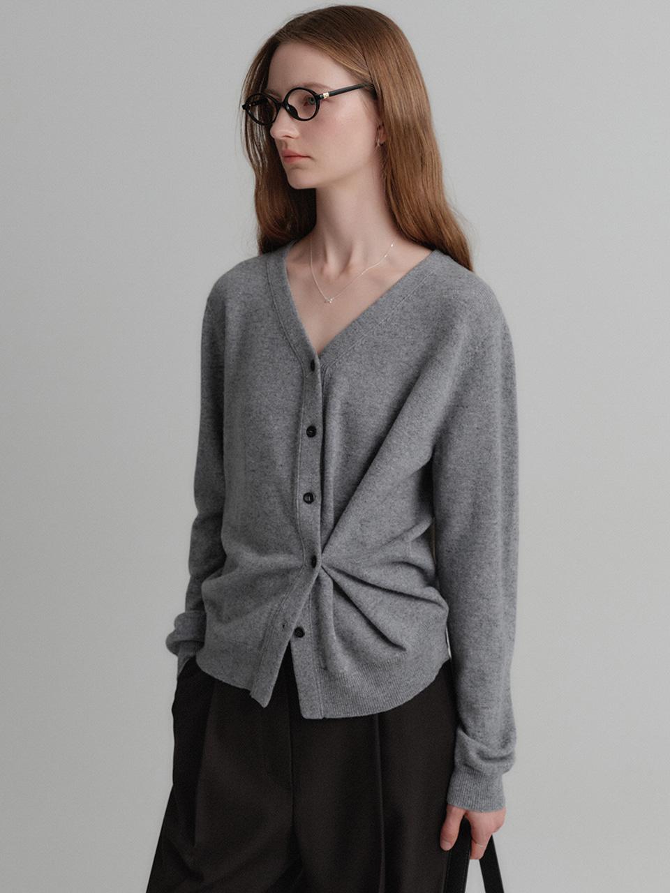 룩캐스트 지젤 캐시미어 가디건_그레이 / GISELLE CASHMERE CARDIGAN_GREY