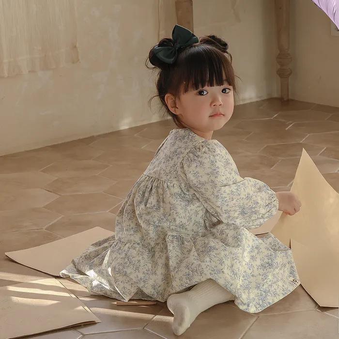 라일락 꽃향기에 행복한 쪼꼬미라죠 - 유아 긴팔 캉캉원피스