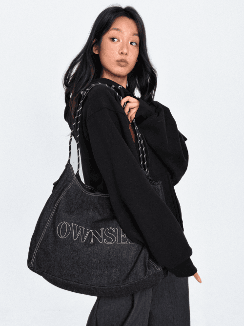 트윈 피시 데일리 숄더 데님 백