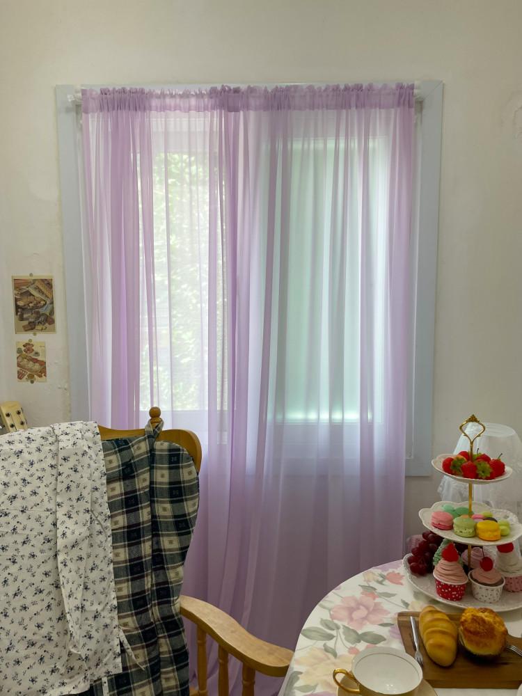 adorable lavender curtain 연보라 빈티지 커튼 쉬폰 라벤더 차르르