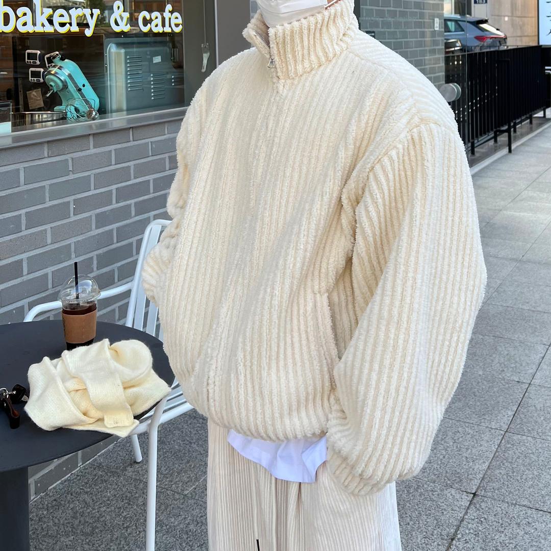 ribbed over zip up (3color)