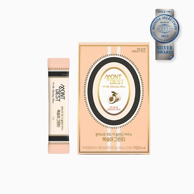 [몽베스트] 블랜딩 티 복숭아 그린티 (10스틱)