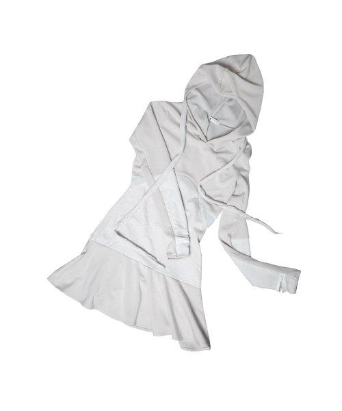 스카프 후디 원피스 / 웜 그레이