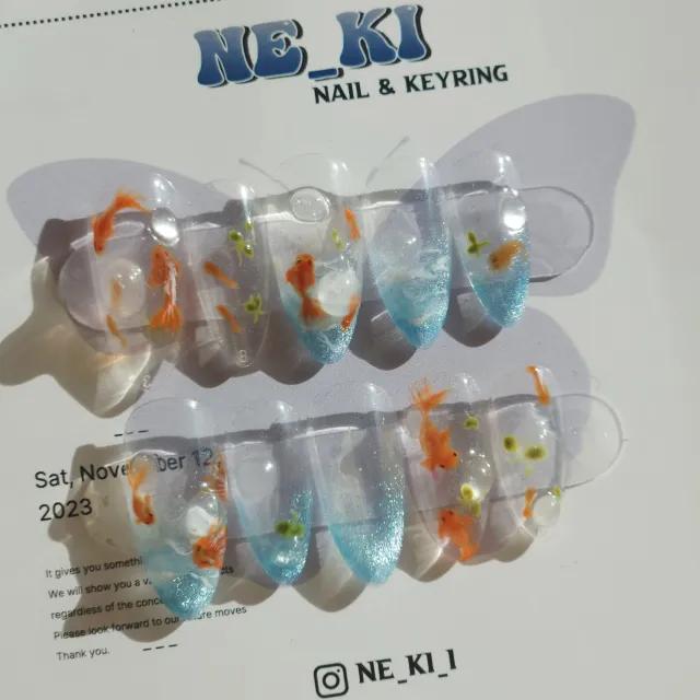 🔥주문 폭주🔥코이 금붕어 수제네일팁 네일팁 여름네일