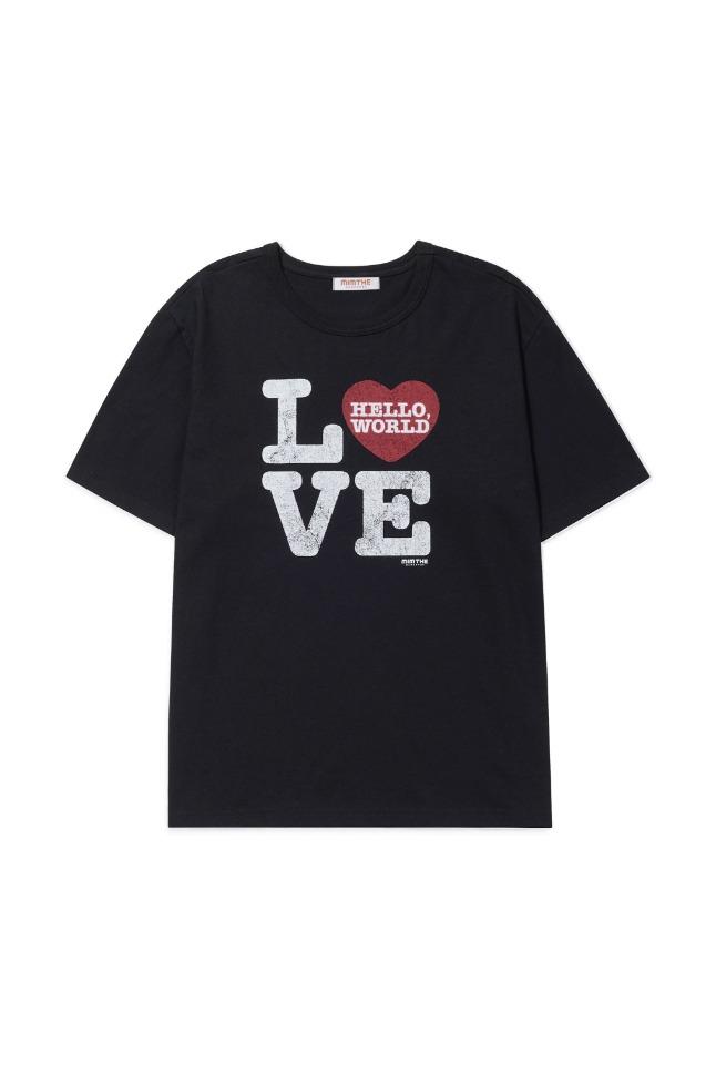 헬로 월드 LOVE 티셔츠_블랙