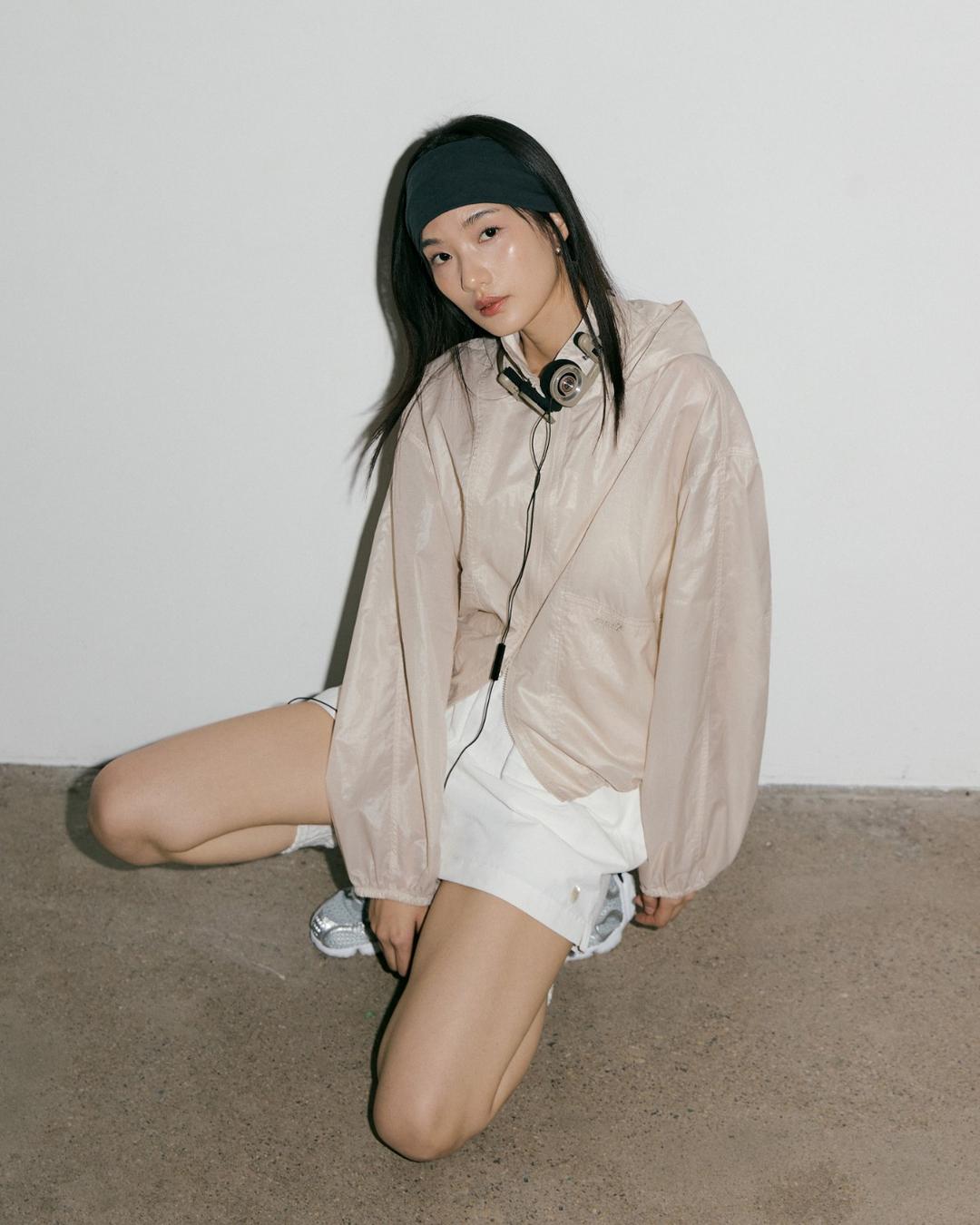 Sheer 시어 윈드 브레이커 - peach beige