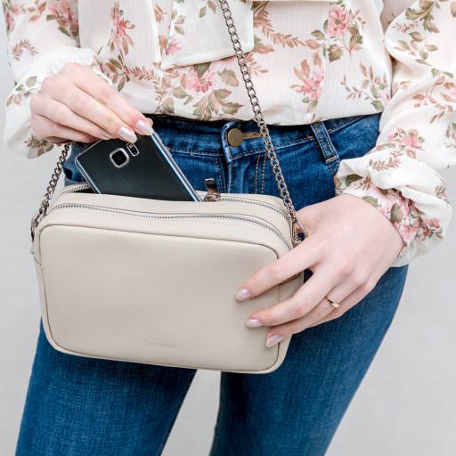 도난방지 투지퍼 가죽 스퀘어백