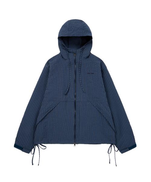 Check Pattern Hooded Jacket (Navy)