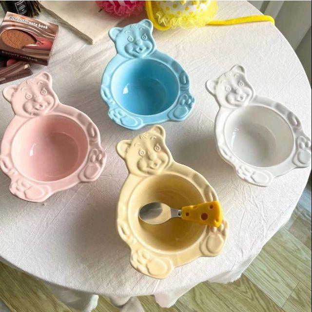 빈티지 베어볼 귀여운 그릇 곰돌이 시리얼 보울 샐러드 볼 레트로 홈카페