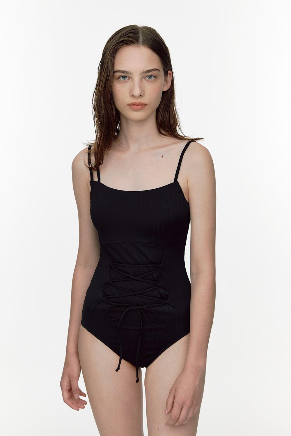 SOFT EYELET SWIMSUIT [BLACK]