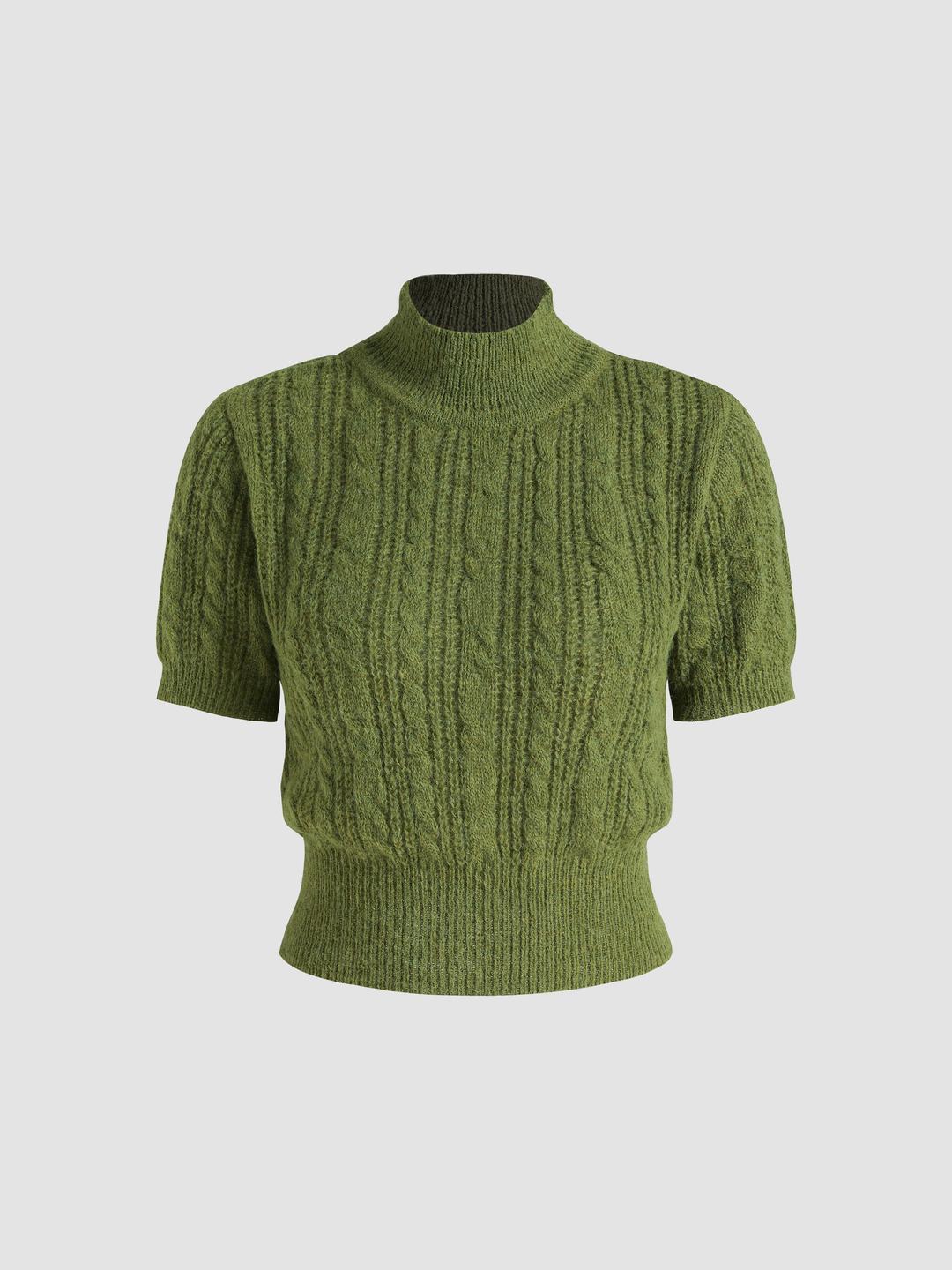 Texture High Neck Sweater