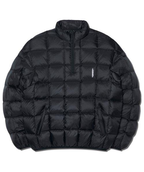 SQR PADDED HALF ZIP-UP JACKET - BLACK