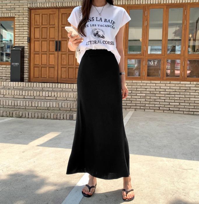 엔퍼 니트 롱스커트(SK)