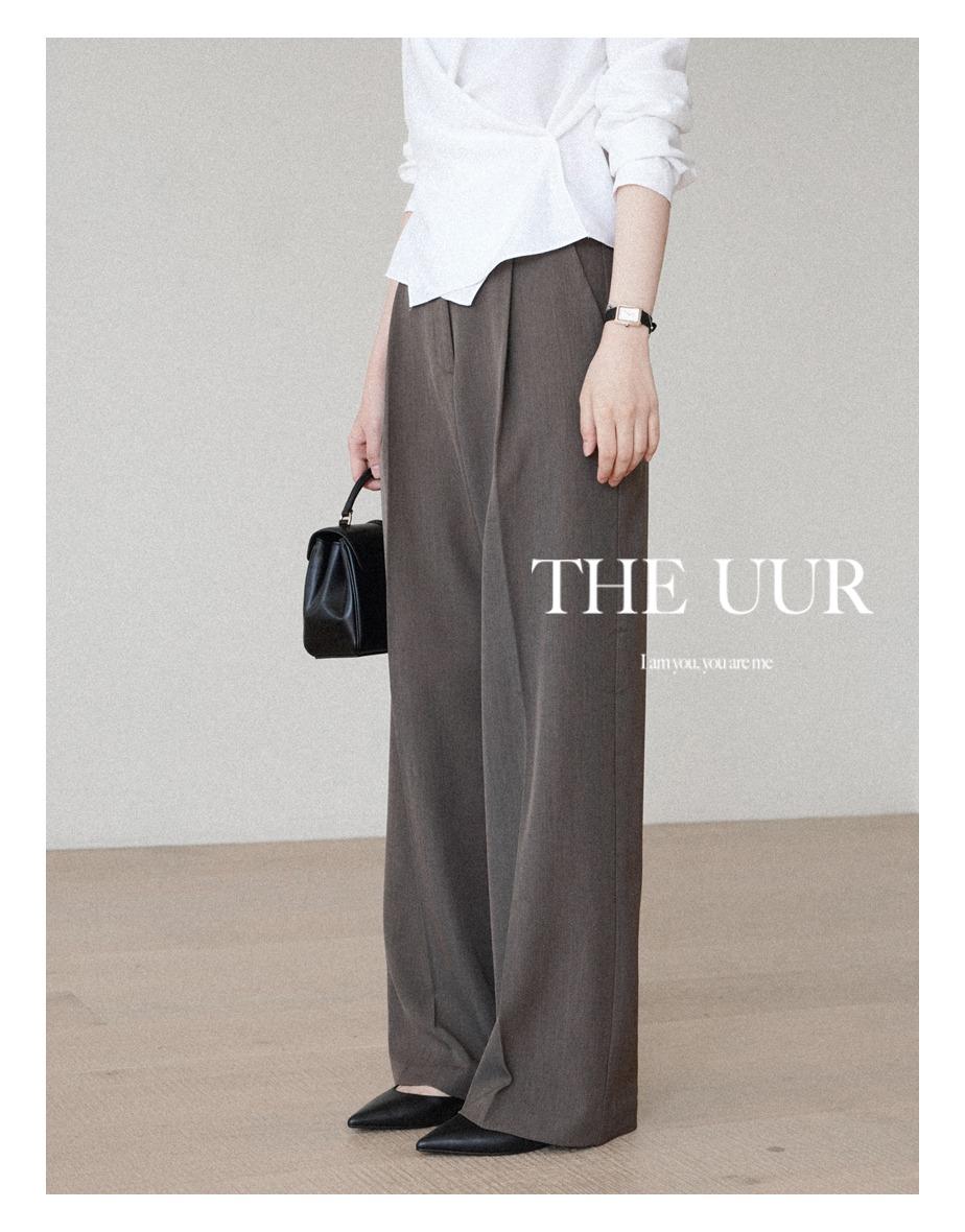 [7일소요] [long/short] uur essential cigarette slacks [melange-brown]