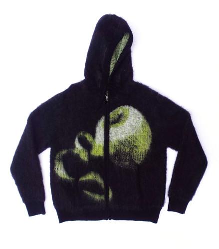 Mohair Jacquard Zip-Up Hoodie