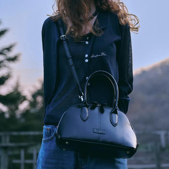 [장도연착용]Ellen City Tote&cross Bag [Glossy Black]