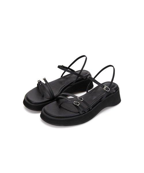 스트랩 플랫폼 샌들 (블랙)