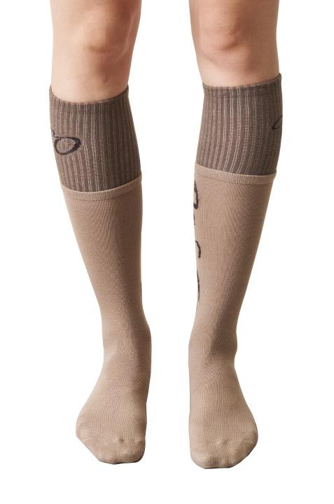 Layered Motif Ribbed Socks,  Queasy