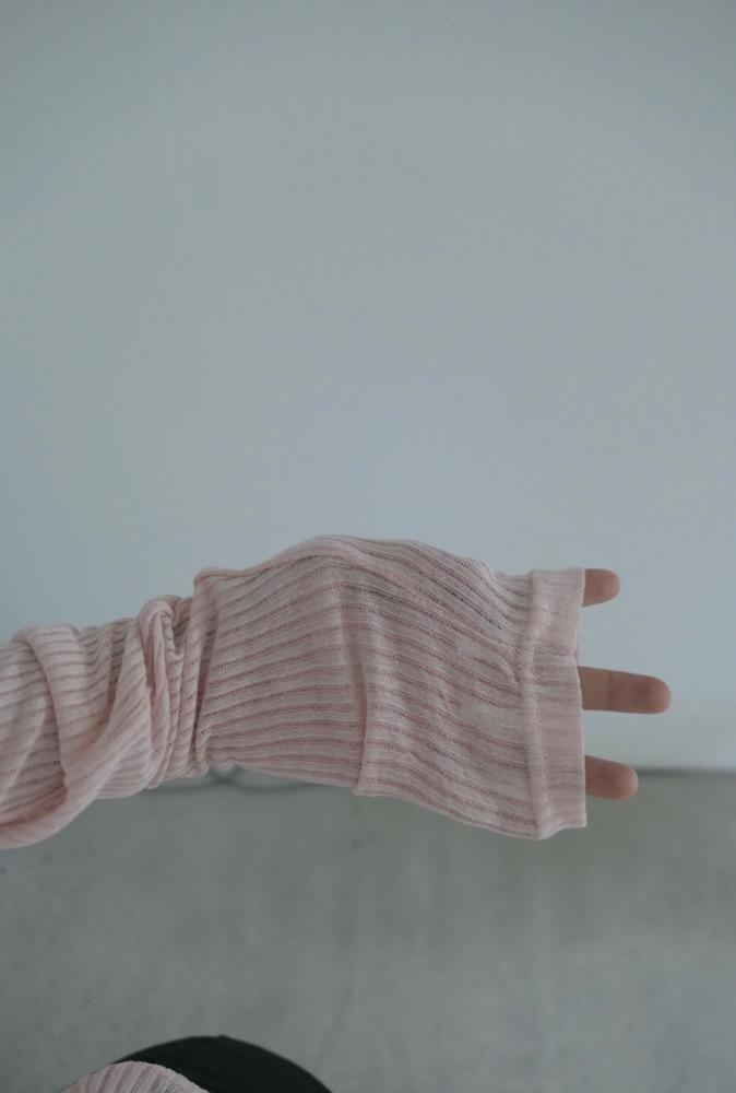 See-through knit V knit(pink)