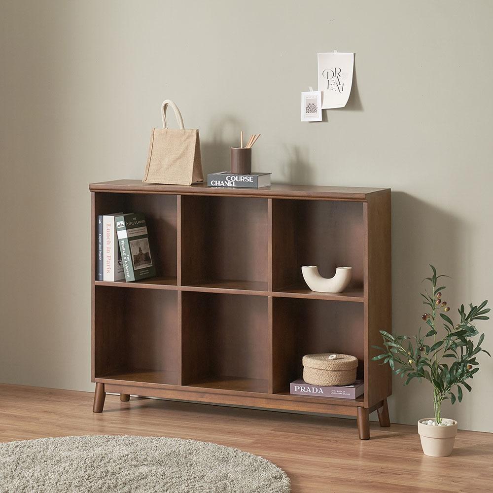 오테카원목책장낮은1200