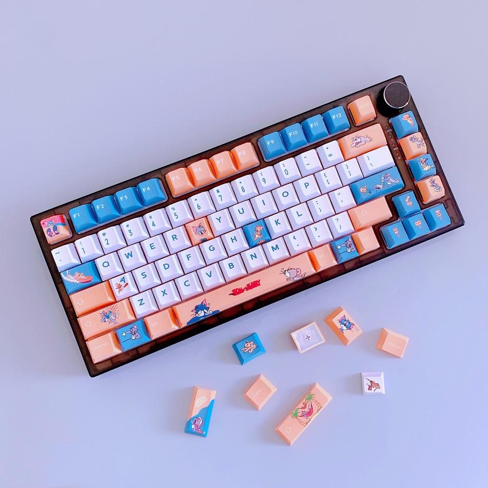 톰과 제리 고양이생쥐 옐로우 체리 PBT 키캡 한성 레오폴드 바밀로