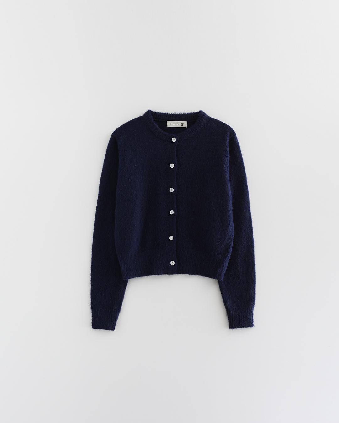 Mohair Brushed Cardigan Knit_V2_Navy