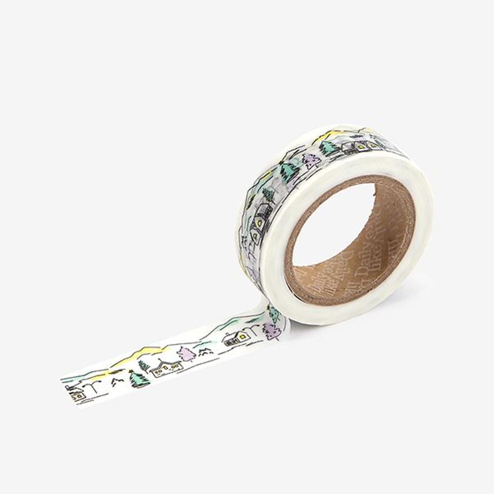 데일리라이크 다꾸 마테 싱글 마스킹테이프 141 고요한 도시 다꾸 다이어리 꾸미기 종이테이프