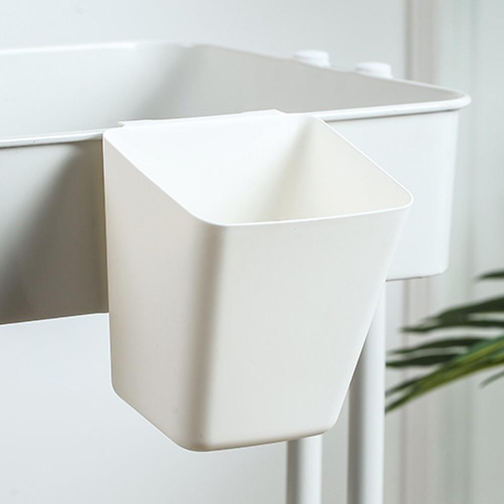 트롤리 측면 걸이형 수납 바구니 책상 미용실카트 정리 다용도 사각 걸이식 보조 바스켓