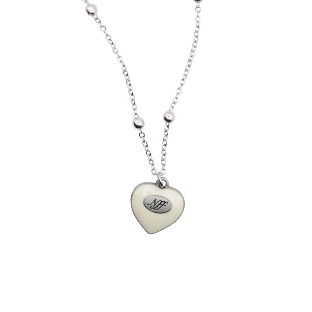 heart polish necklace_ivory