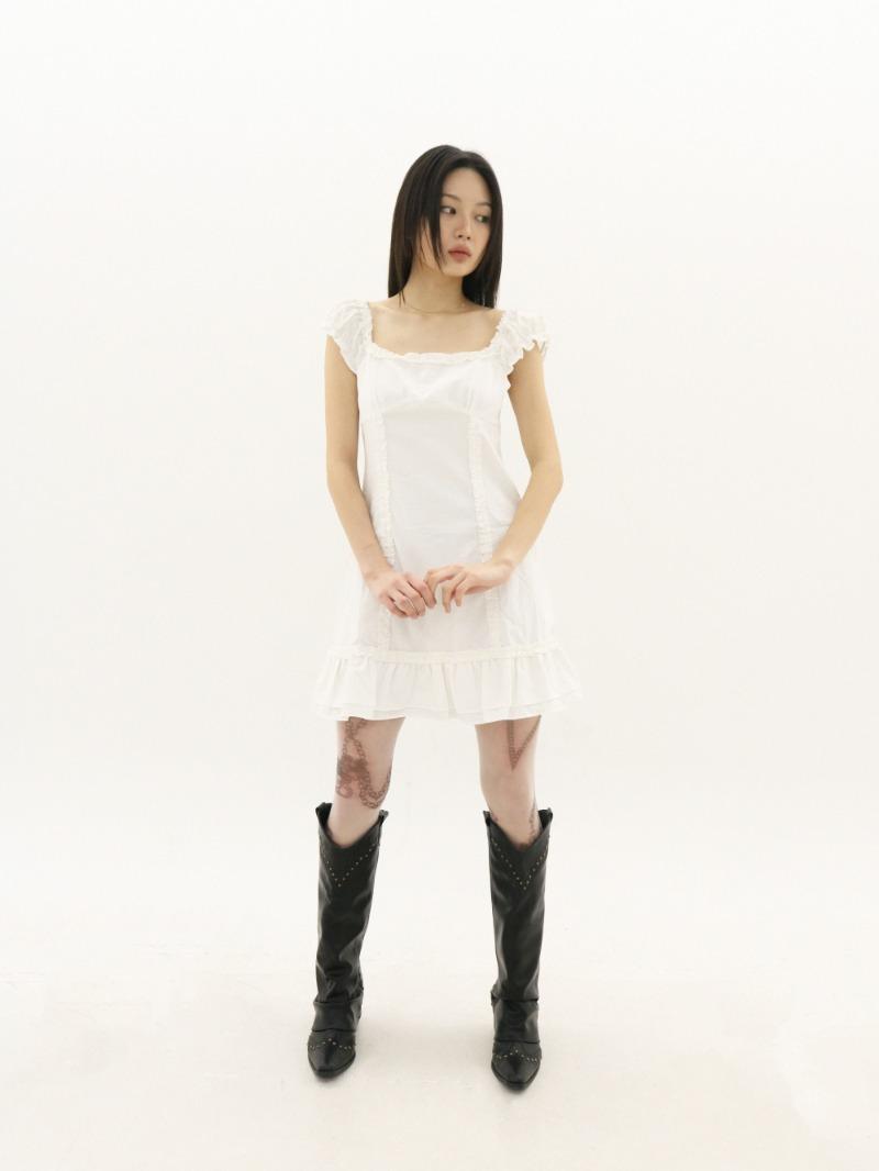 Frill Ribbon Mini Dress