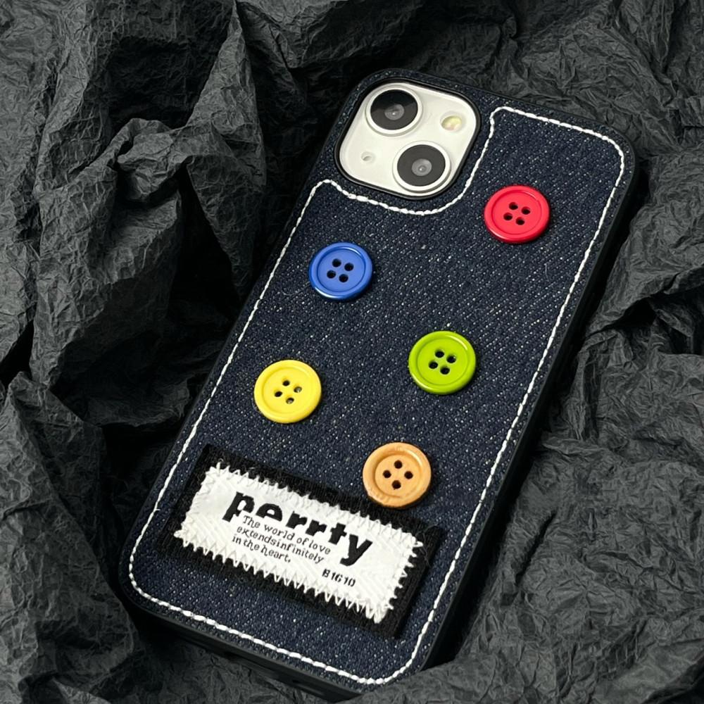 리코스모스 FABRIC ZONE 아이폰14 소프트케이스 캔버스/커플/레트로