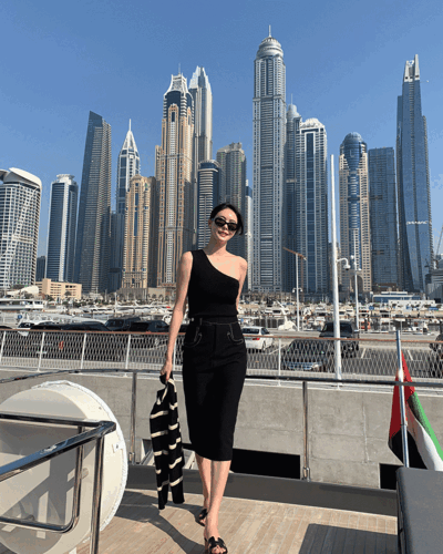 M 원 숄더 니트 탑