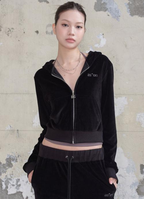 애즈온(ASON)  COCO VELVET TRAINING ZIP-UP / BLACK - 사이즈 & 후기 | 무신사