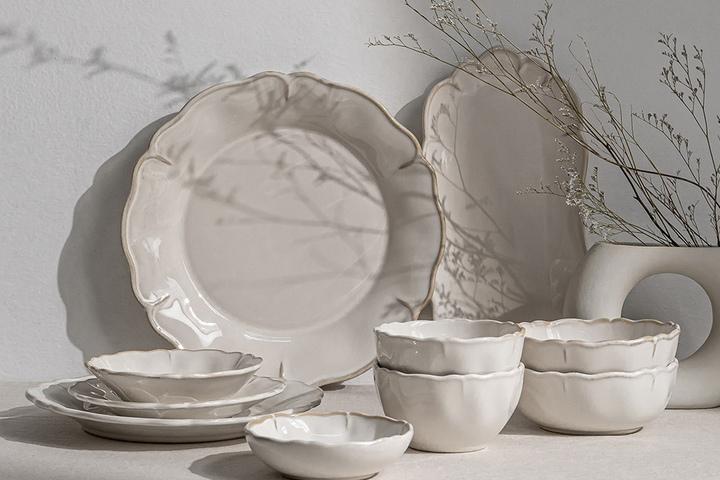 올리브 플라워 파스타 샐러드볼 예쁜 그릇 테이블웨어 2인세트(10pcs)