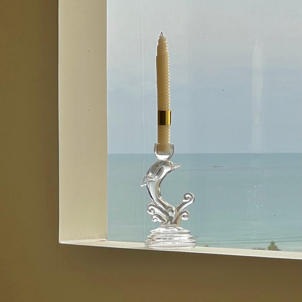 페이퍼가든 돌핀 유리 촛대 인테리어 오브제