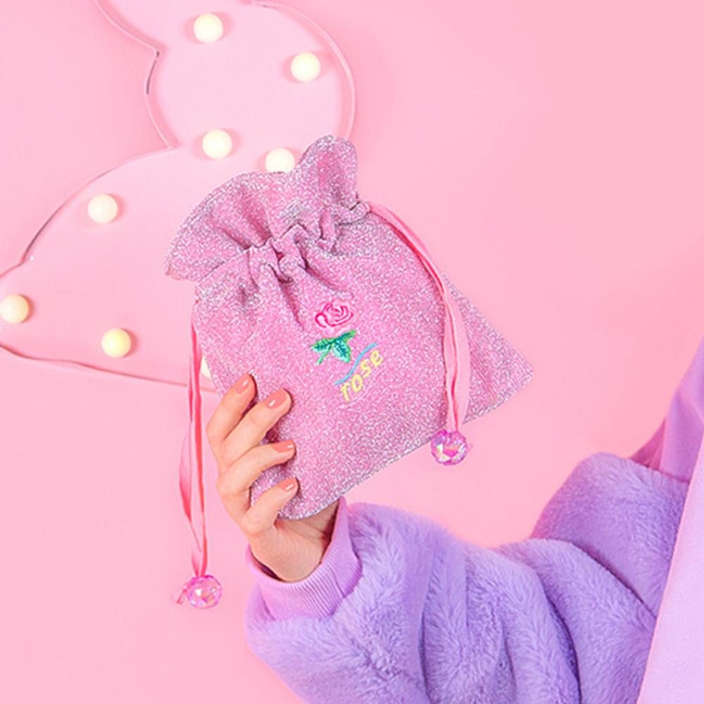 벤토이 반짝 로즈 복조리 화장품메이크업 여행용 스트링 파우치