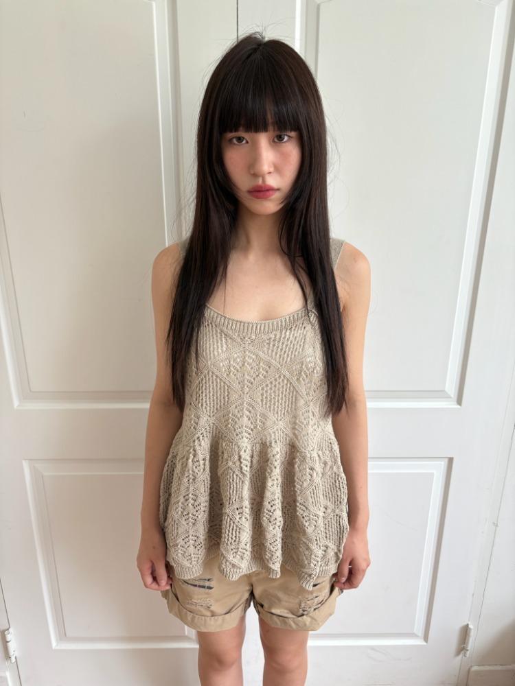 썸머 니트 슬리브리스