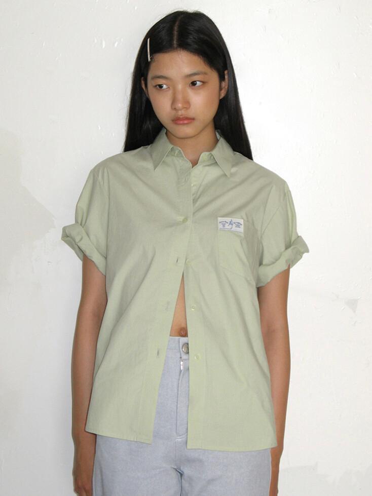 HALF SLEEVE COTTON SHIRT (MINT)