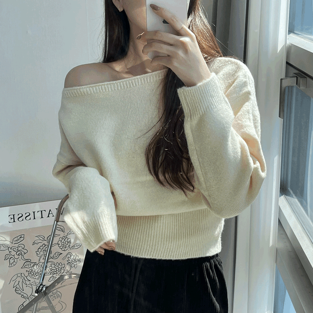 오프 입술 보트넥 (4color)