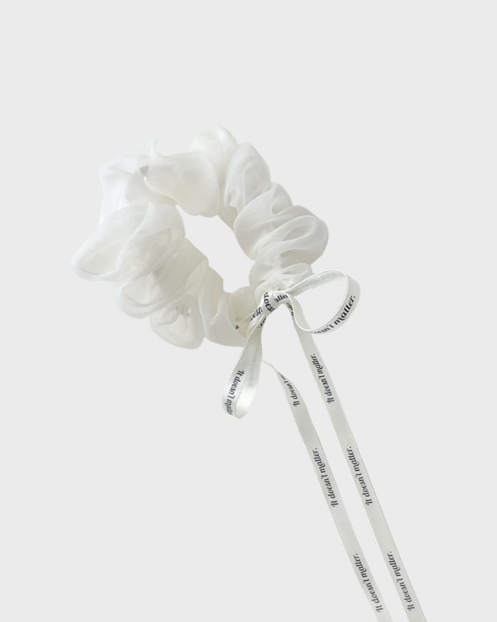 [Organza] Mizz Ribbon Scrunchie (Ivory)