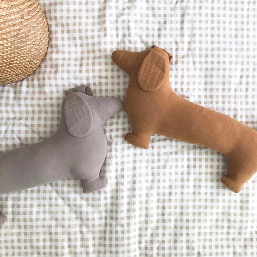 거즈 닥스훈트 쿠션 애착인형 감성 강아지인형 아이방꾸미기