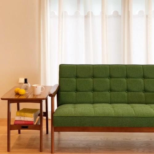 가리모쿠60 K체어 2인용 - 타프 그린/월넛 - bibliotheque