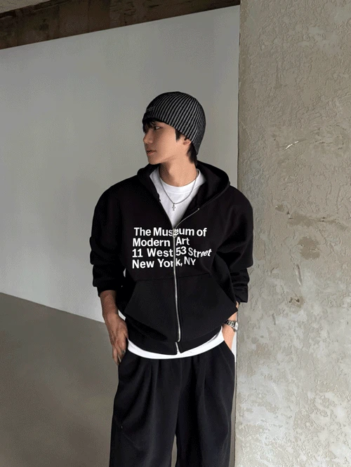 아워 뮤즈 합포 크롭 후드 집업 2 Color