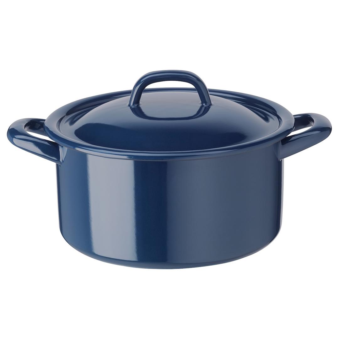 VARDAGEN Pot with lid - enamelled steel 3 l