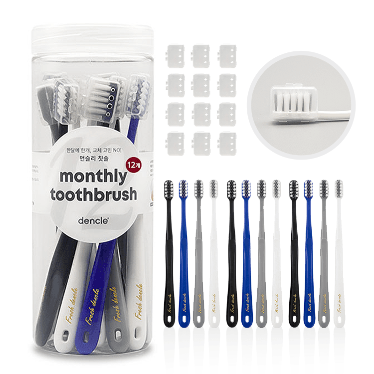 덴클 먼슬리 칫솔 원통형 12개입