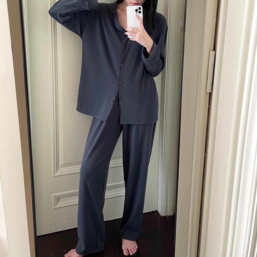 브린 심플 잠옷 홈웨어 세트 (3colors)