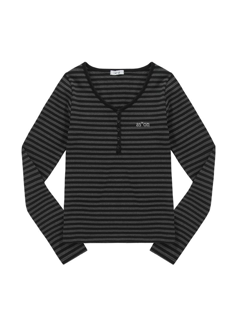 ELLEN STRIPE TEE / BLACK