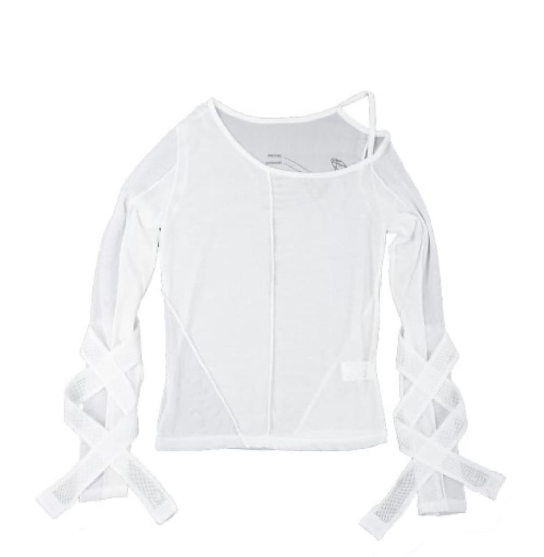 오호스 밴디지 메쉬 티셔츠 화이트  | 후루츠패밀리