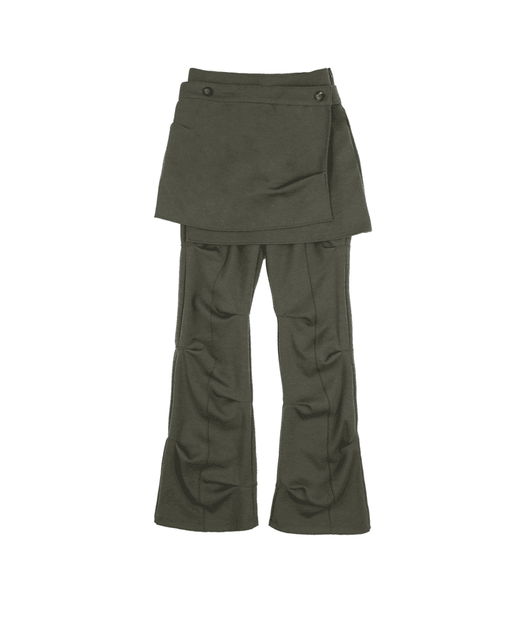 Wrap Over Tuck Pants / Khaki